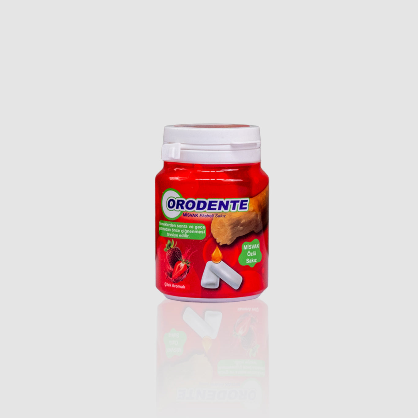 Orodente Çilek Aromalı Misvak Özlü Sakız (5'li Paket)