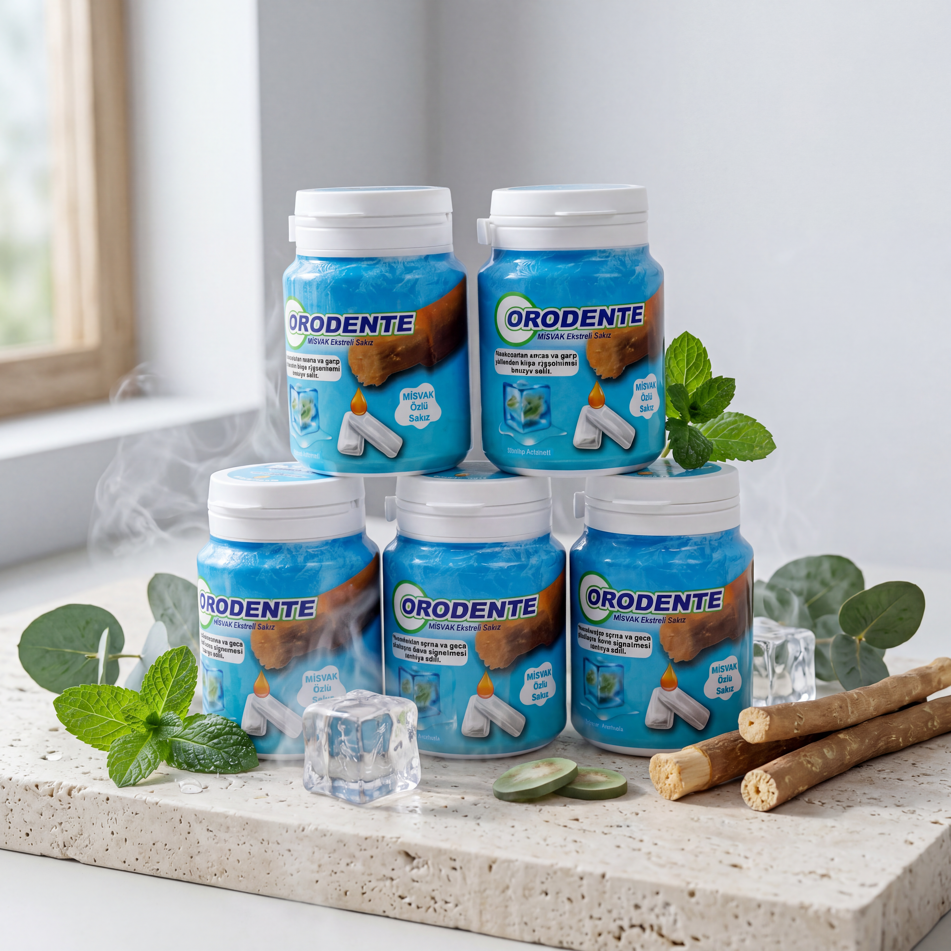 Orodente Mentol Aromalı Misvak Özlü Sakız (5'li Paket)