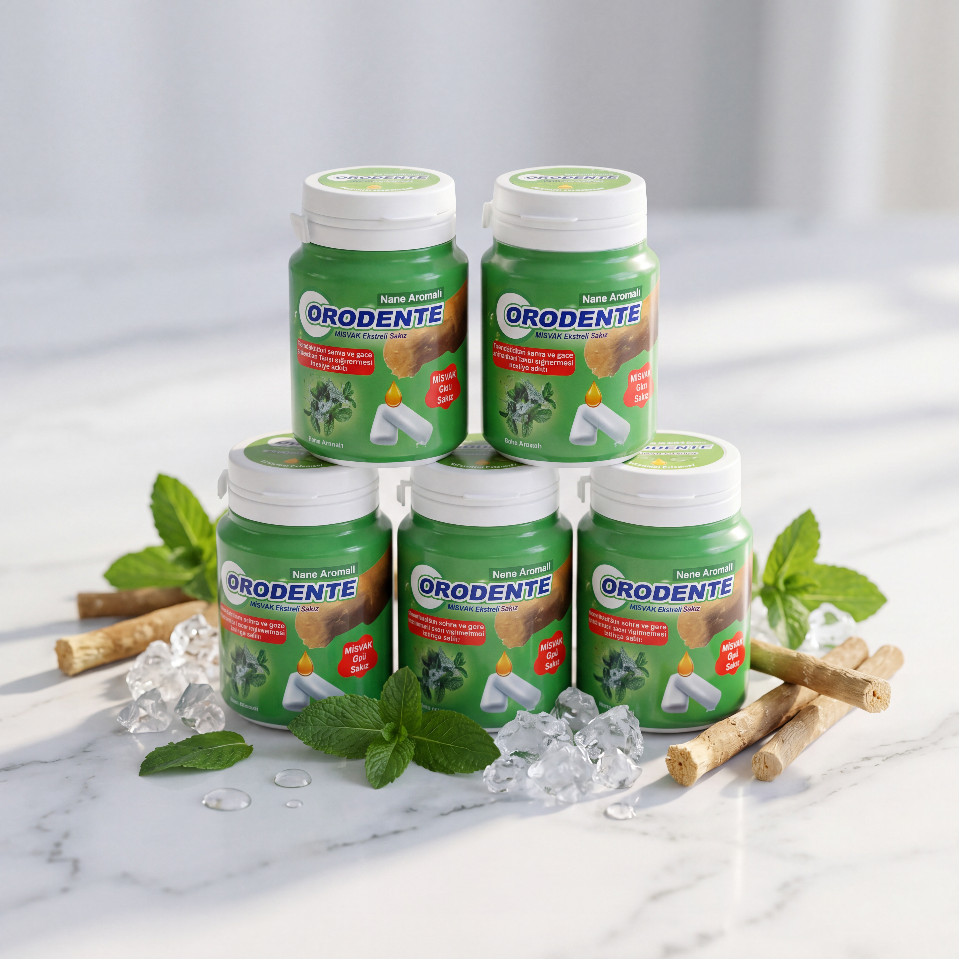 Orodente Nane Aromalı Misvak Özlü Sakız (5'li Paket)