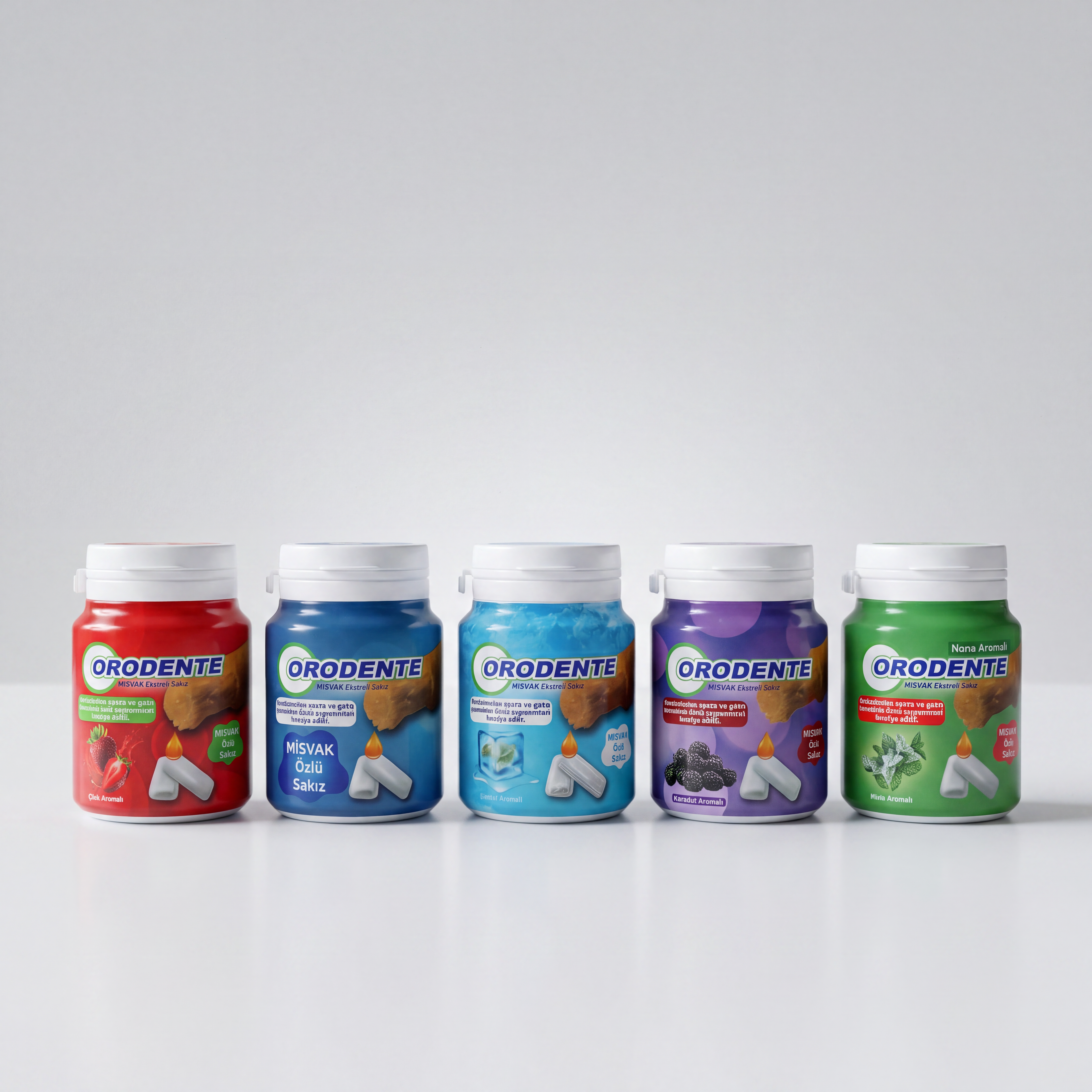 Orodente Karışık Aromalı Misvak Özlü Sakız (5’li Karma Paket)