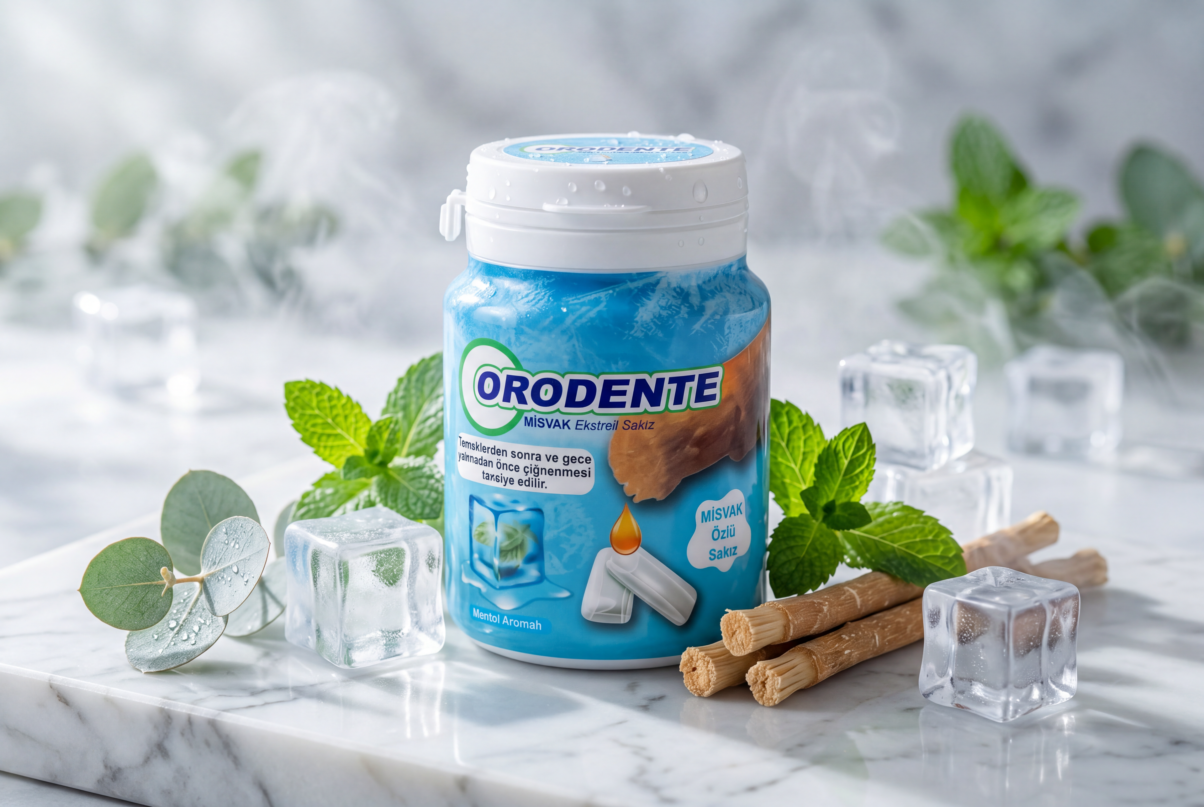 Orodente Mentol Aromalı Misvak Özlü Sakız (5'li Paket)